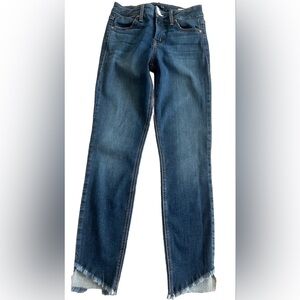 LEVEL 99 ANTHROPOLOGIE DREAMER Frayed Hem Cropped Denim Jeans Size 25 28x27